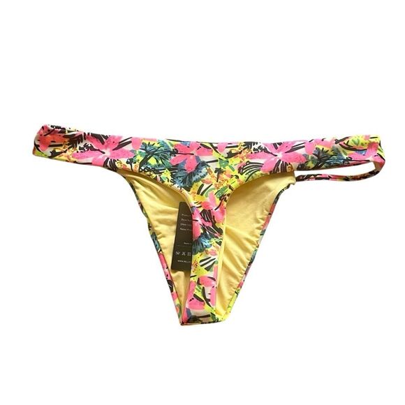 RELLECIGA Floral Brazilian Cut Strappy Bikini Bottom – LARGE NWT - Picture 4 of 13